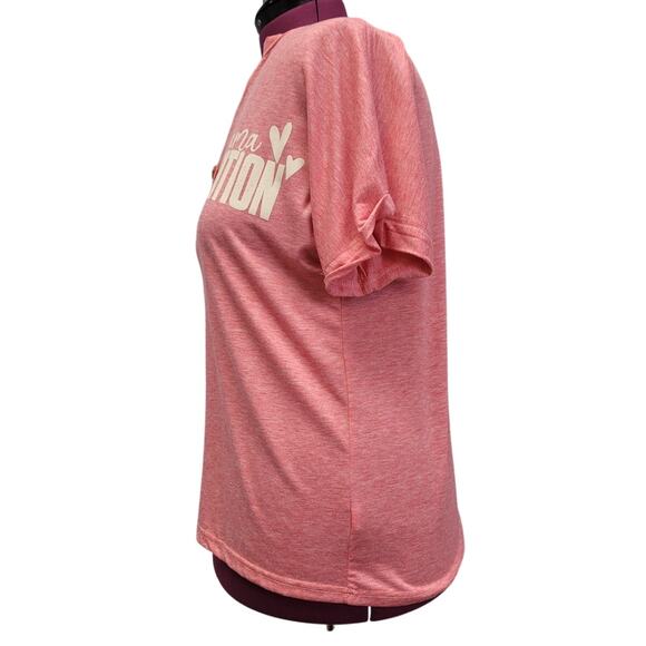 Hand Printed Upcycled Womens 2XL Mama Edition Short Sleeve Half Button Tee Shirt - Picture 3 of 5